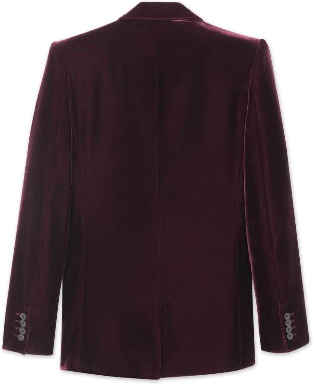 Saint Laurent Blazer met fluwelen afwerking Rood