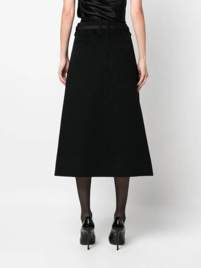 Saint Laurent Rok met A-lijn Zwart