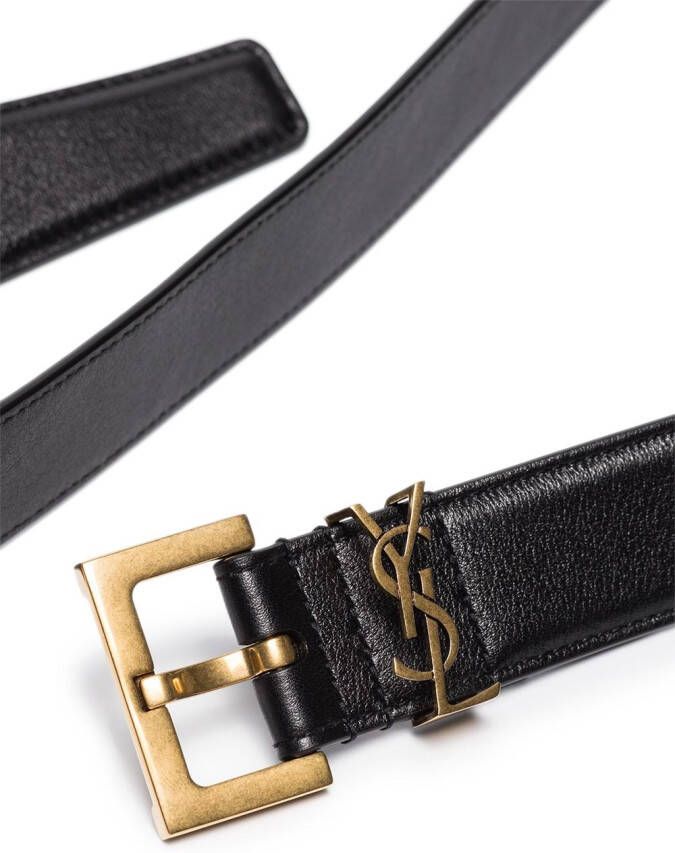 Saint Laurent Leren armband Zwart