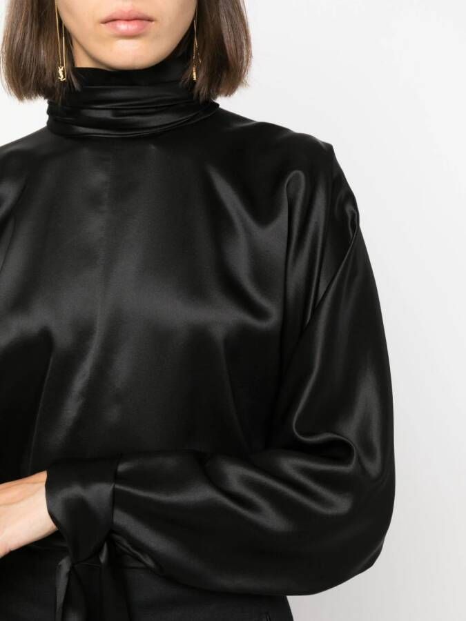 Saint Laurent Zijden blouse Zwart