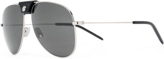 Saint Laurent Zonnebril met piloten montuur Zilver