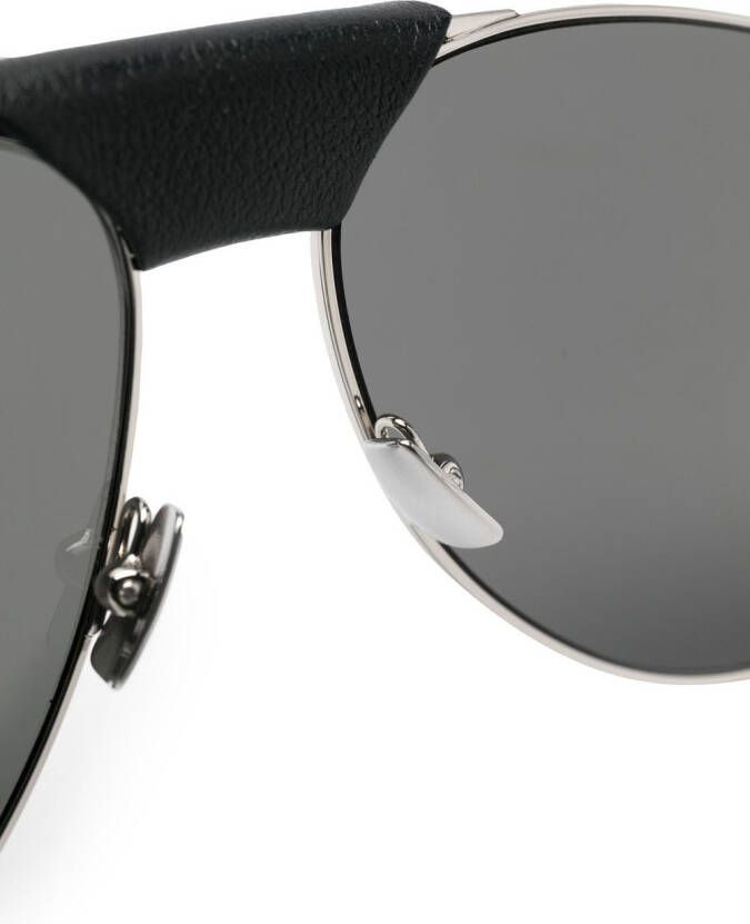 Saint Laurent Zonnebril met piloten montuur Zilver