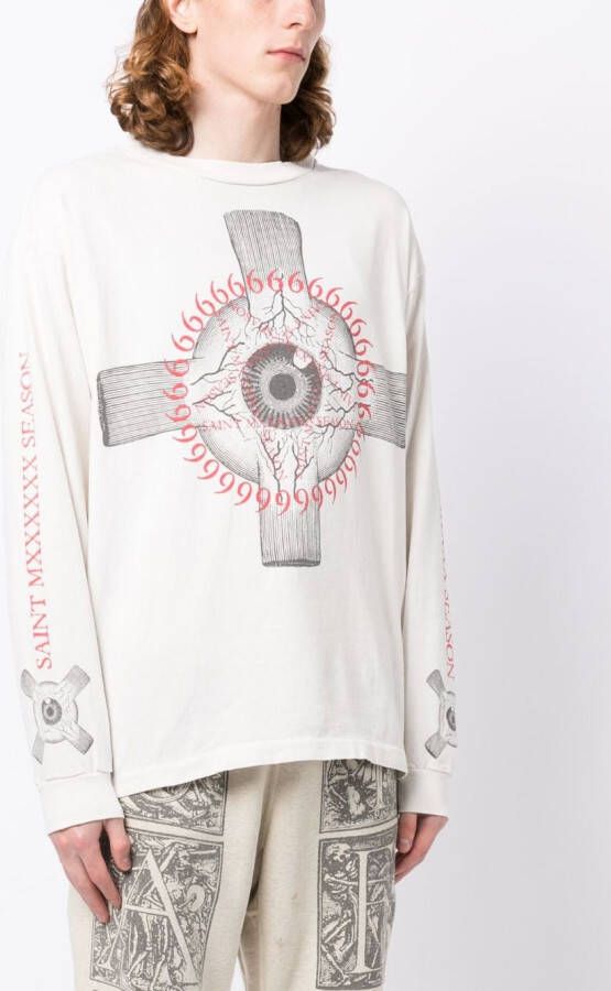 SAINT MXXXXXX T-shirt met print Beige