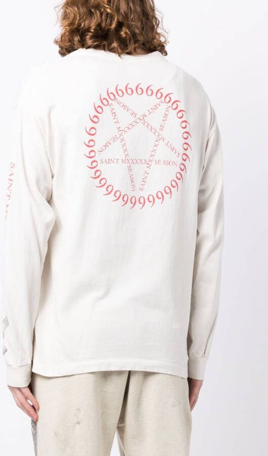 SAINT MXXXXXX T-shirt met print Beige