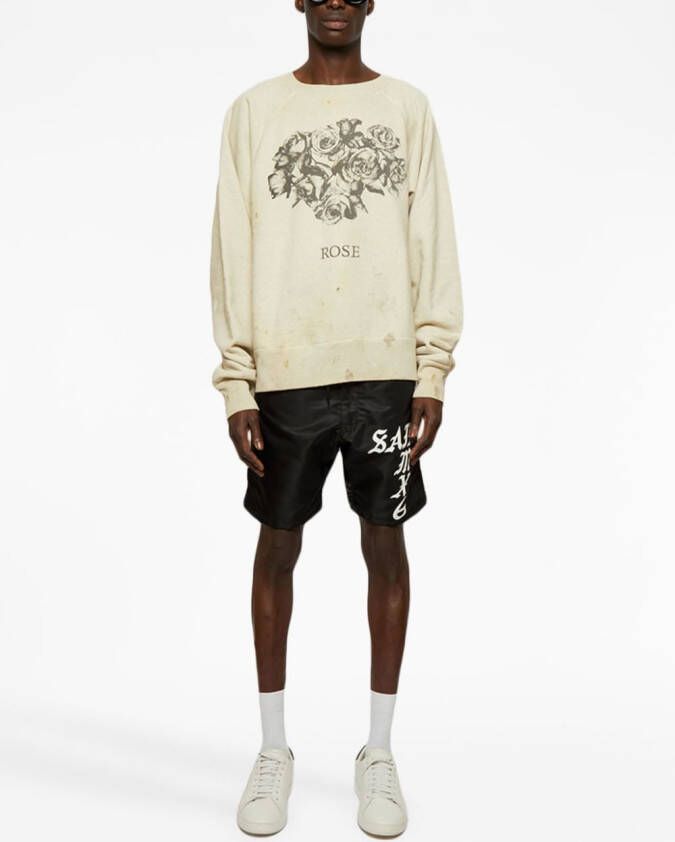 SAINT MXXXXXX Sweater met rozenprint Beige