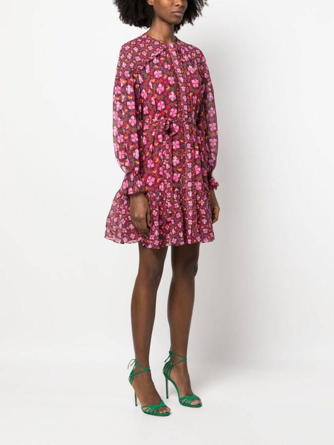 Saloni Mini-jurk met bloemenprint Rood