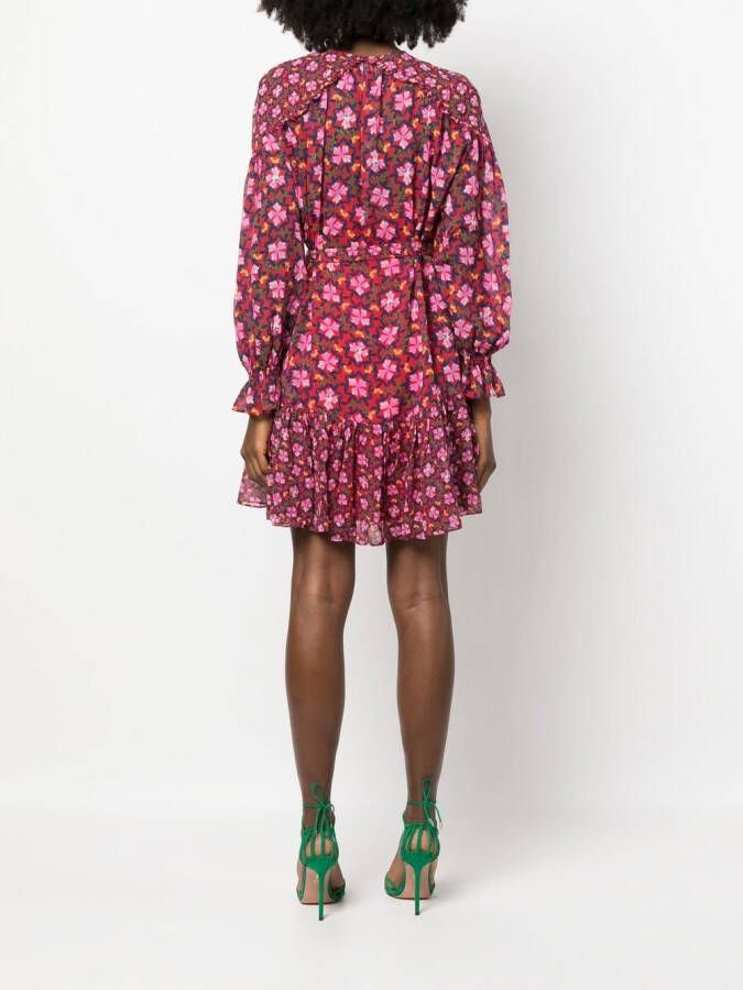 Saloni Mini-jurk met bloemenprint Rood