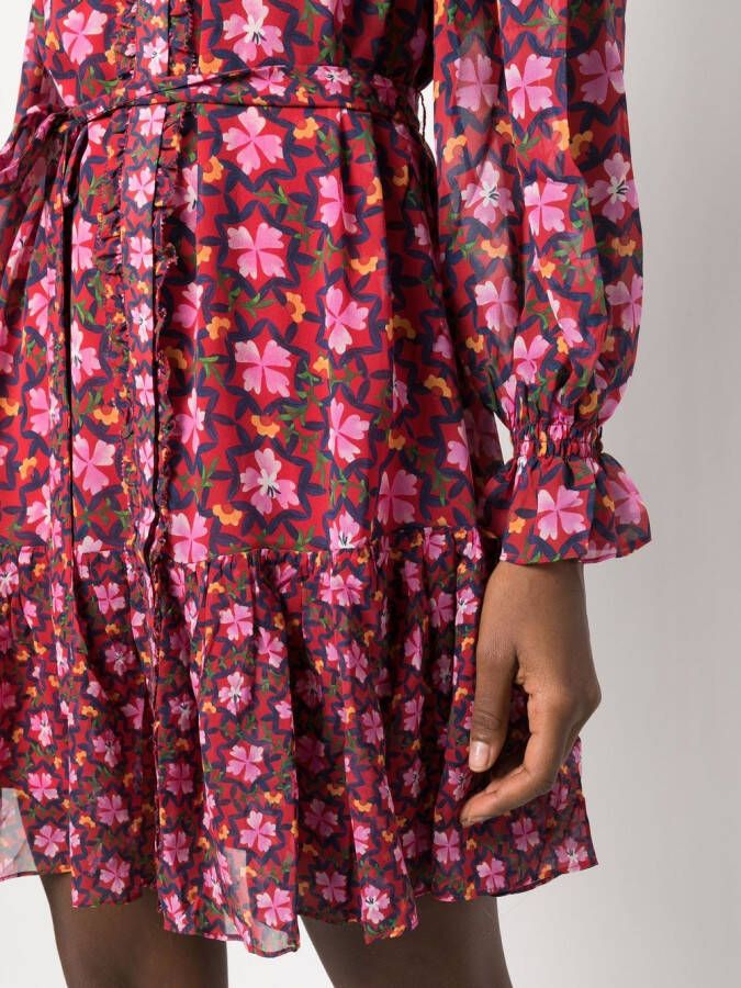 Saloni Mini-jurk met bloemenprint Rood