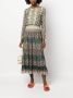 Saloni Jurk met grafische print Groen - Thumbnail 2