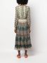 Saloni Jurk met grafische print Groen - Thumbnail 4