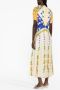 Saloni Jurk met bloemenprint Beige - Thumbnail 3