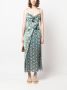 Saloni Midi-jurk met bloemenprint Blauw - Thumbnail 2