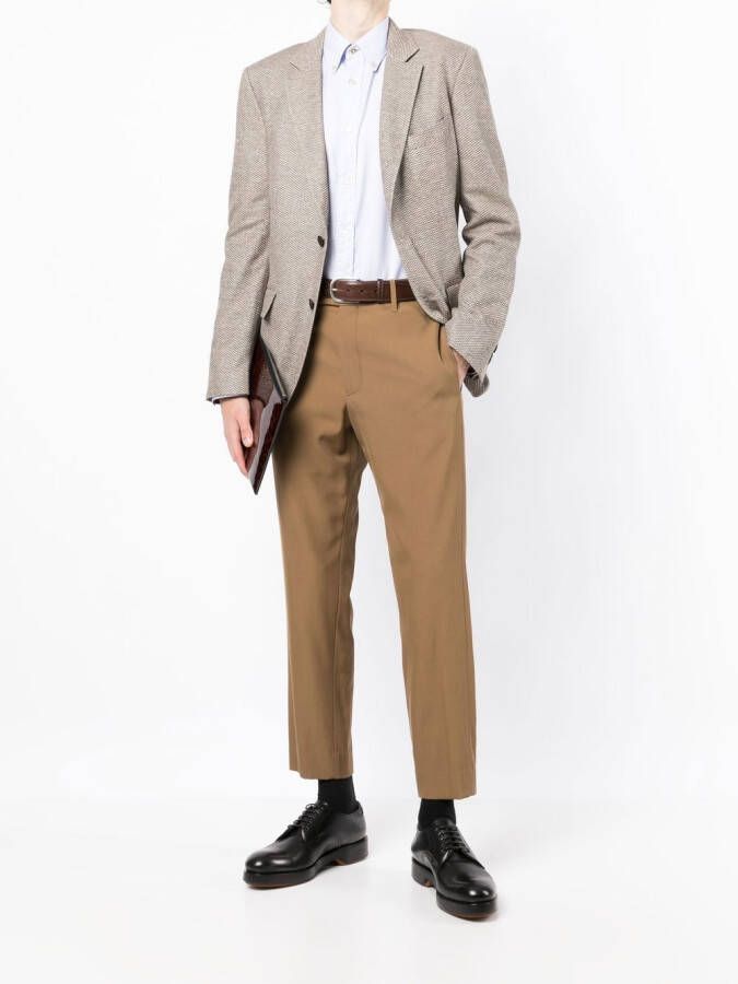 Ferragamo Blazerjack met enkele rij knopen Bruin