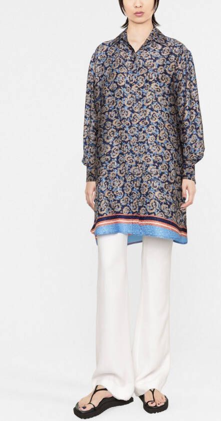 Ferragamo Blouse met bloemenprint Beige