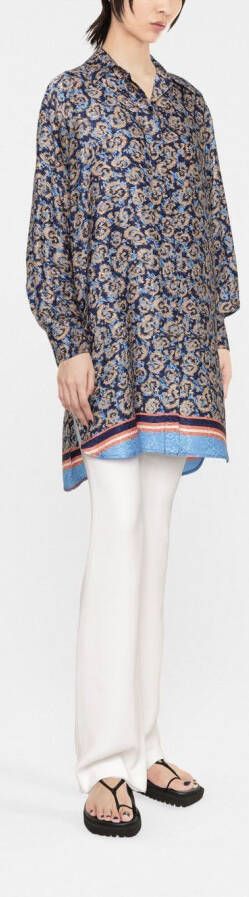 Ferragamo Blouse met bloemenprint Beige