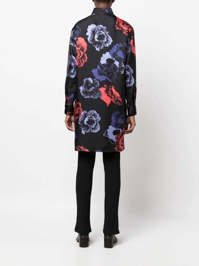 Ferragamo Blouse met bloemenprint Zwart