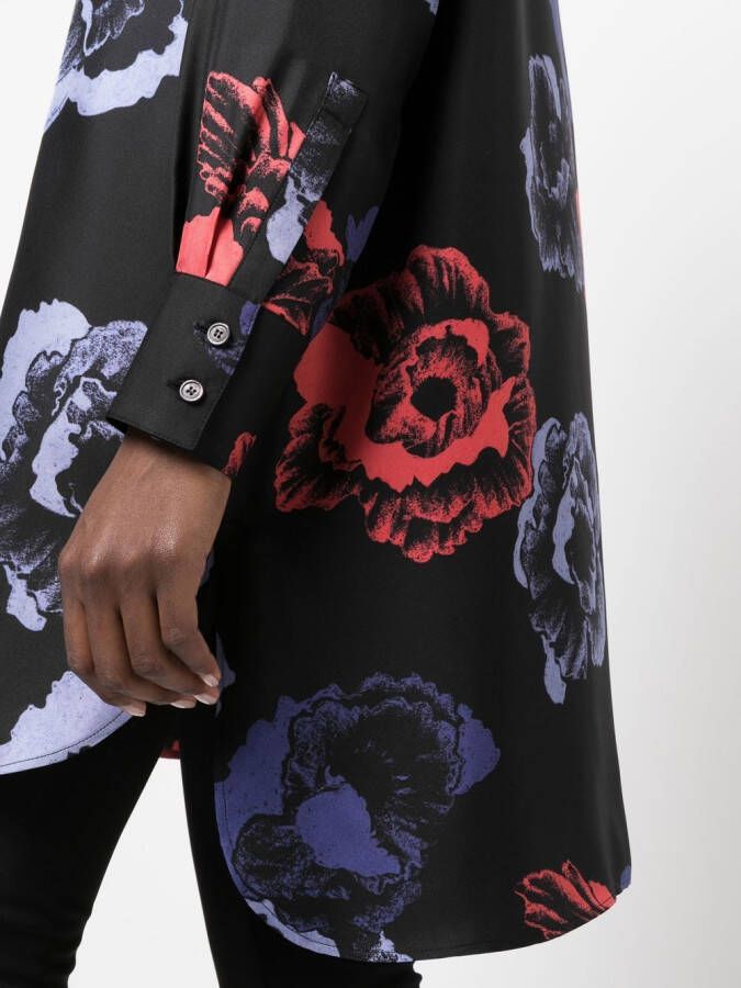 Ferragamo Blouse met bloemenprint Zwart