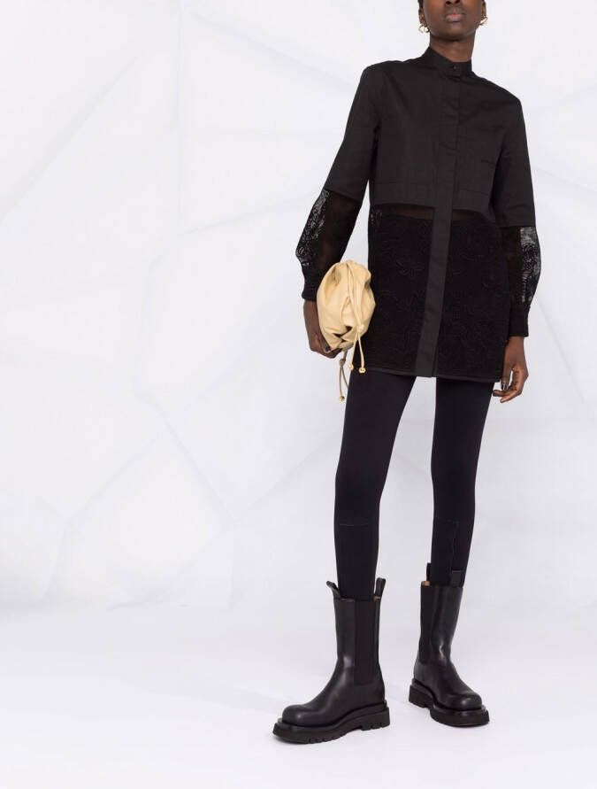Ferragamo Blouse met kant Zwart