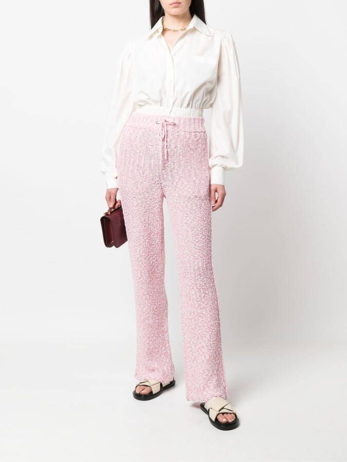Ferragamo Broek met trekkoordtaille Roze