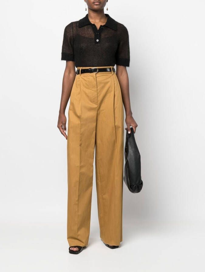 Ferragamo Broek met wijde pijpen Beige