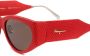 Ferragamo Zonnebril met oversized montuur Rood - Thumbnail 3
