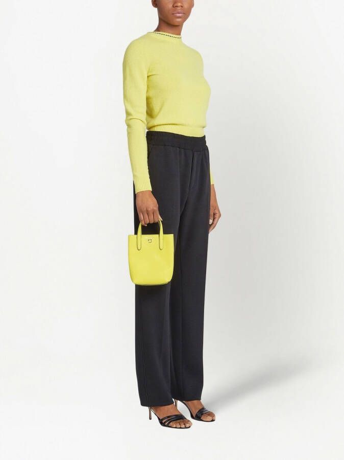 Ferragamo Gancini schoudertas met logo Geel