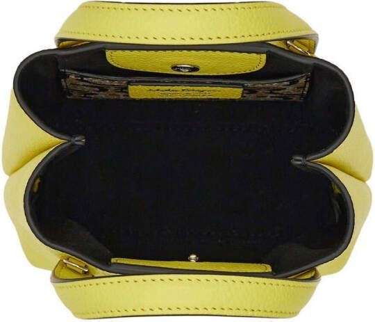 Ferragamo Gancini schoudertas met logo Geel