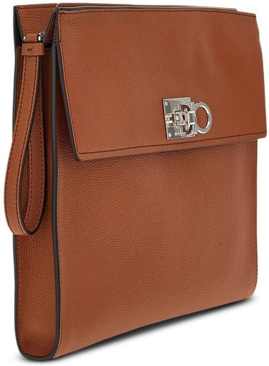 Ferragamo Gancini Studio clutch Bruin