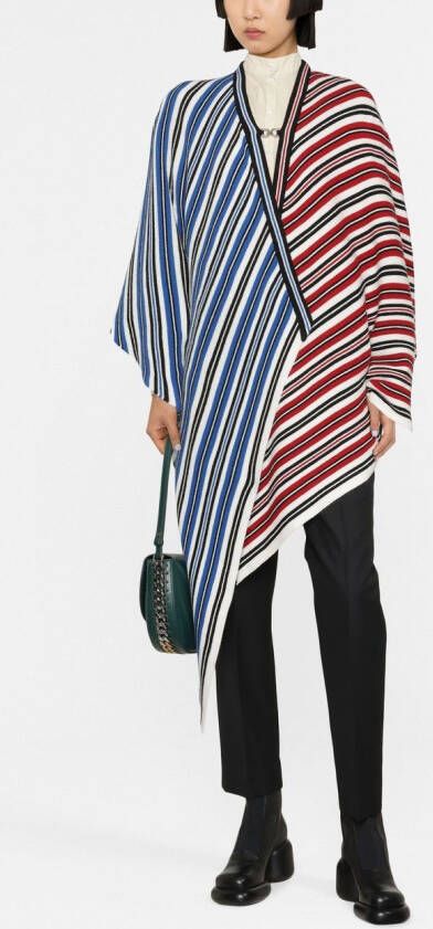 Ferragamo Gestreepte poncho Rood