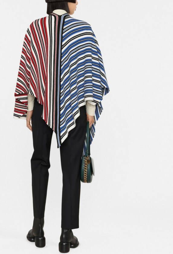 Ferragamo Gestreepte poncho Rood