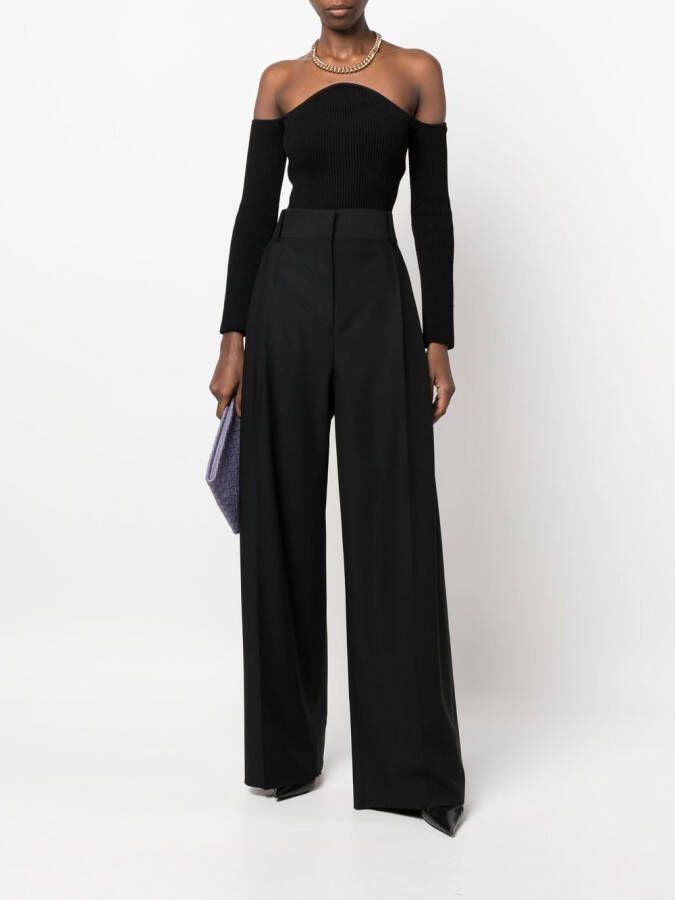 Ferragamo High waist plooibroek Zwart