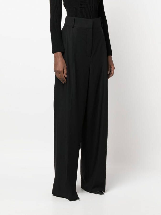 Ferragamo High waist plooibroek Zwart