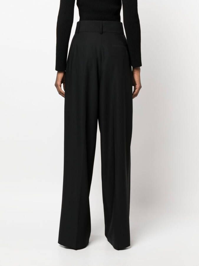 Ferragamo High waist plooibroek Zwart