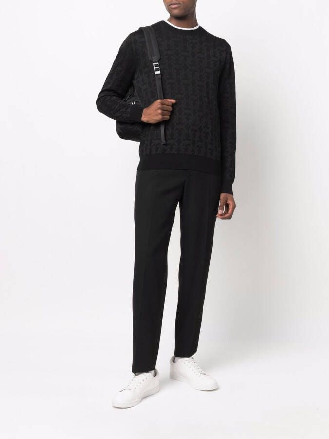 Ferragamo Intarsia trui Zwart