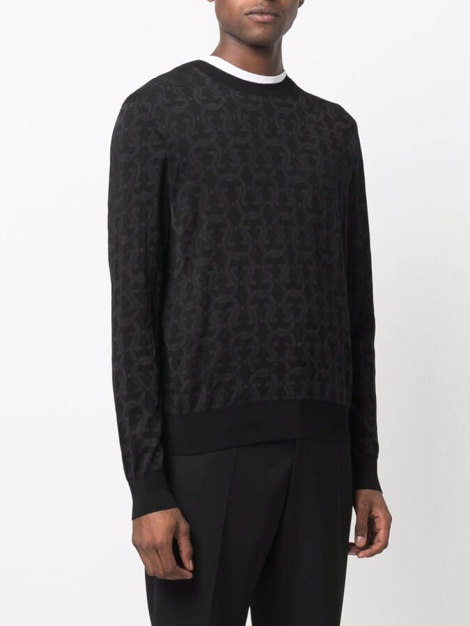 Ferragamo Intarsia trui Zwart