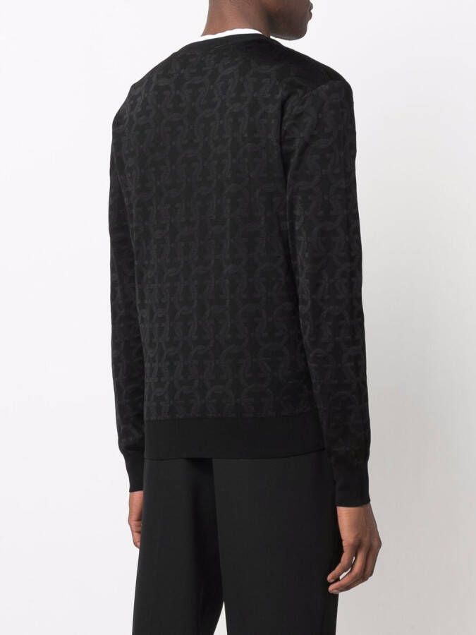 Ferragamo Intarsia trui Zwart