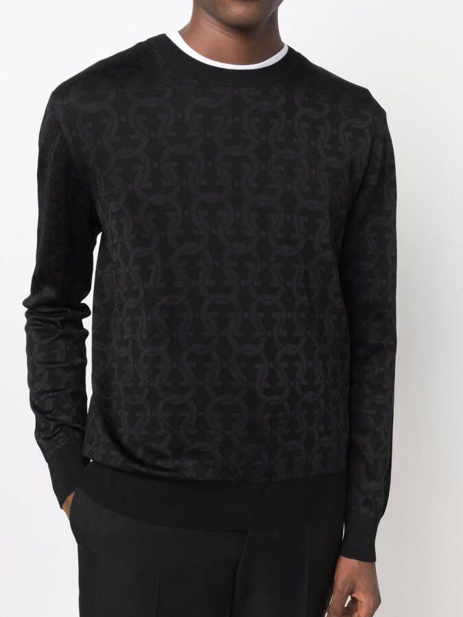 Ferragamo Intarsia trui Zwart