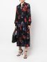 Ferragamo Midi-jurk met bloemenprint Zwart - Thumbnail 2