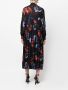 Ferragamo Midi-jurk met bloemenprint Zwart - Thumbnail 4
