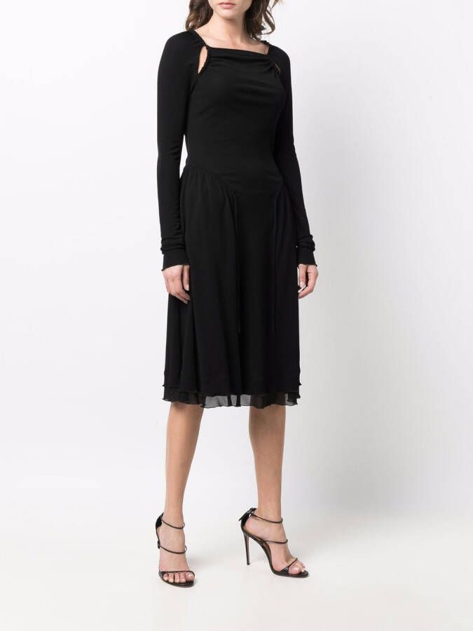 Ferragamo Midi-jurk met uitgesneden detail Zwart
