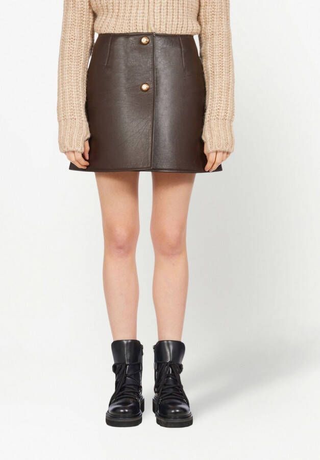 Ferragamo Mini-rok met A-lijn Bruin