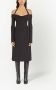 Ferragamo Off-shoulder midi-jurk Zwart - Thumbnail 2