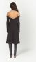 Ferragamo Off-shoulder midi-jurk Zwart - Thumbnail 3
