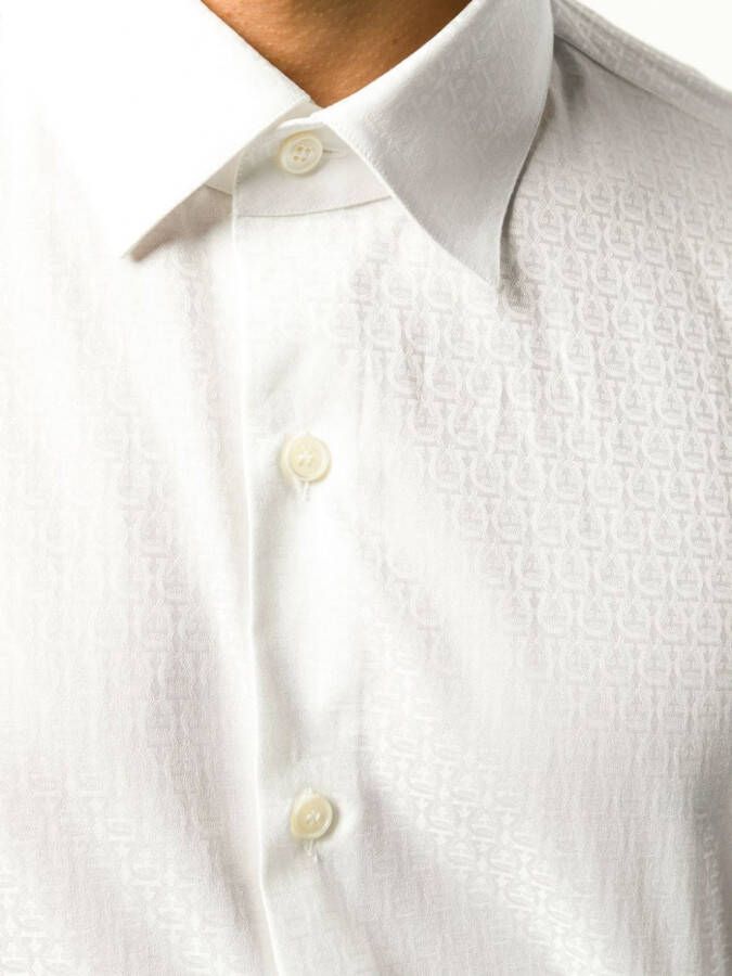 Ferragamo overhemd met logoprint Wit