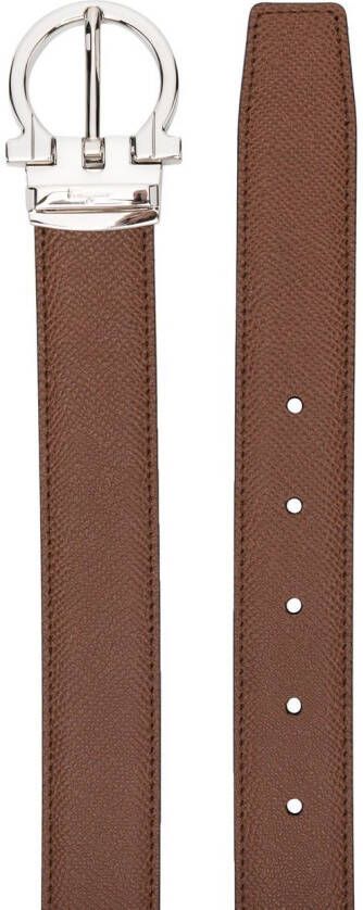 Ferragamo Riem met Gancini gesp Bruin