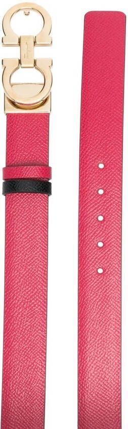 Ferragamo Riem met Gancini gesp Roze