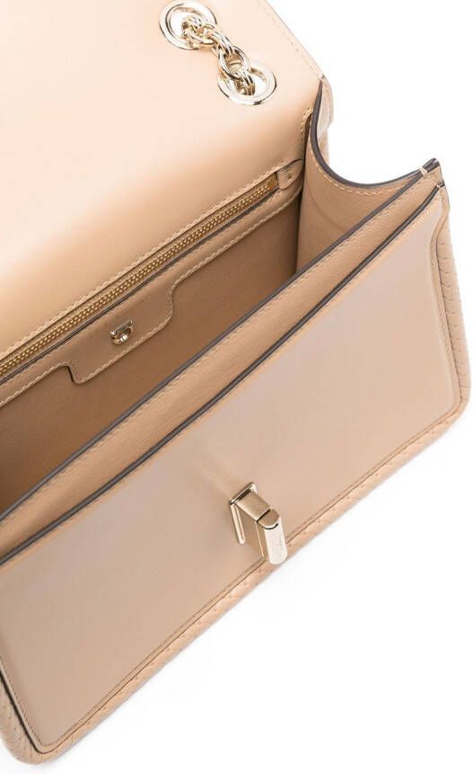Ferragamo Schoudertas met logoplakkaat Beige