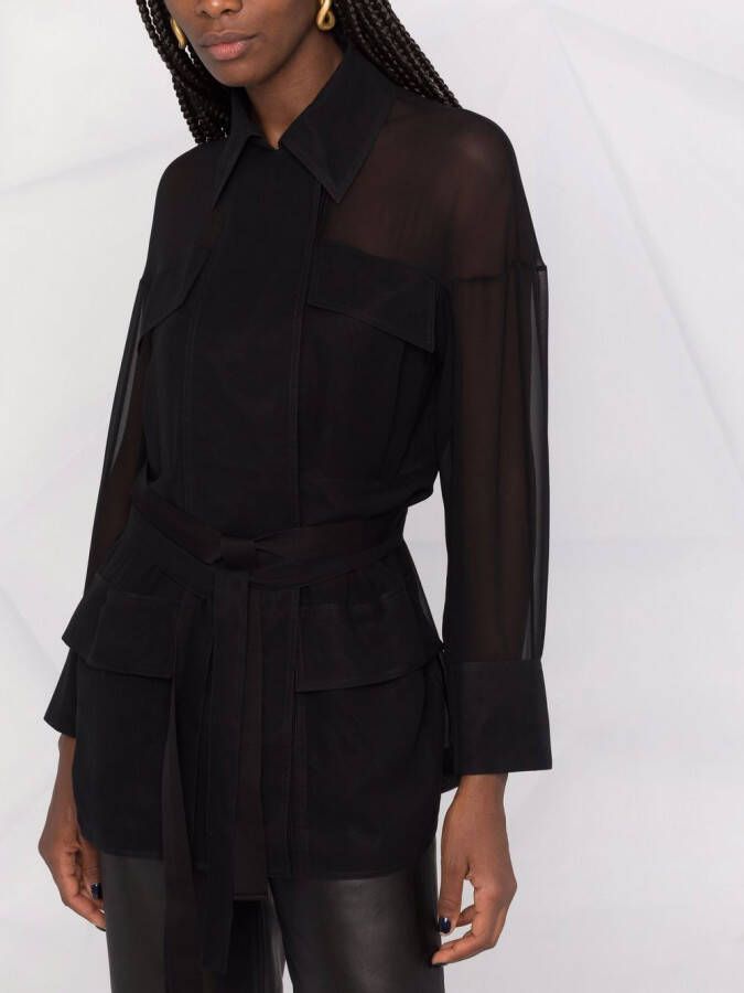 Ferragamo Shirtjack met striksluiting Zwart