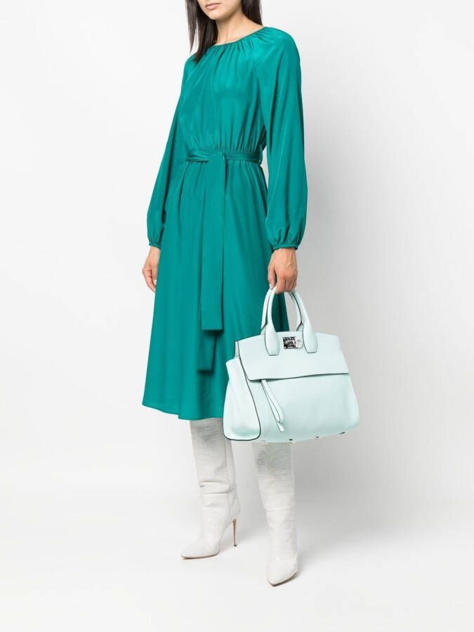 Ferragamo Shopper met Gancini-gesp Groen