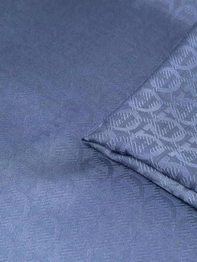 Ferragamo Sjaal met logo jacquard Blauw